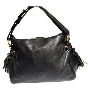 Dooney & Bourke Medium Florentine Leather Zip Hobo Black